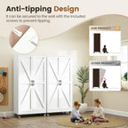 71"White Metal Kitchen Pantry Storage Cabinet Garage Cabinets and Storage - Image 5