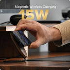 ARK Uno - Solid Wood MagSafe Stand Magnetic Wireless Charging Station w/Adapter & USB to USB C15W Wireless Charger. for iPhone 12-17 & Some Samsung. Home, Office, Kitchen,Best Mens Gifts! - Image 2