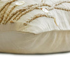 The HomeCentric Ivory Lumbar Pillow Cover, Jute and Mother of Pearls Farm Design Pillows Cover, 12x14 inch (30x35 cm) Lumbar Pillow Cover, Rectangle Silk Lumbar Pillow Cover, Floral - Amour - Image 2