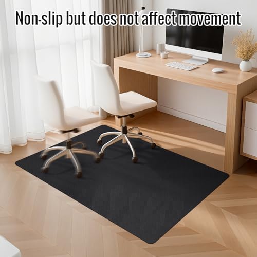 Office Chair Mat for Hard Floors,48"x55" Anti-Slip Waterproof Hardwood Floor Chair Mat,Heavy Duty Floor Protector Rolling Chairs for Home Office(Black) - Image 2