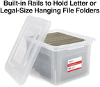 Staples Plastic File Box with Snap Lid, Letter/Legal Size, Clear, 2/Pack - Image 4
