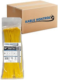 Kable Kontrol Cable Zip Ties, 14 Inch, 6000 Pcs, 50lbs Test, Yellow by KABLEKONTROL%C2%AE