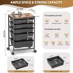 Goovilla Rolling Cart with 5 Drawers for Craft, Art, Dorm, Office, Black - Image 2