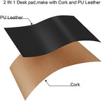 Chihein 51” x 24” Cork & PU Leather Desk Mat (Black) - Large Mouse Pad, Double Sided Waterproof Desk Pad Protector for Gaming, Office, Home - Image 4