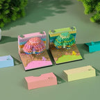 3D Memo Pad, 3D Calendar 2027, Time Piece Calendar, Tear-Off Calendars 2027, 3D Paper Carving Art Memo Pad, Art Carving Sticky Notes for Office Home Gifts Ornaments (Cherry Blossoms - Green) - Image 3