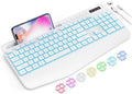 SABLUTE Wireless Keyboard with 7 Colored Backlit, Wrist Rest, 2.4G Lag-Free by SABLUTE