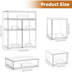 Baby Bottle Organizer, 5 Pack Stackable Storage Drawers with Labels, Clear Station Organizers Container for Pacifiers, Pump Parts, Desk Organizer Bins for Bathroom, Cabinet, Pantry, Vanity, Countertop - Image 3