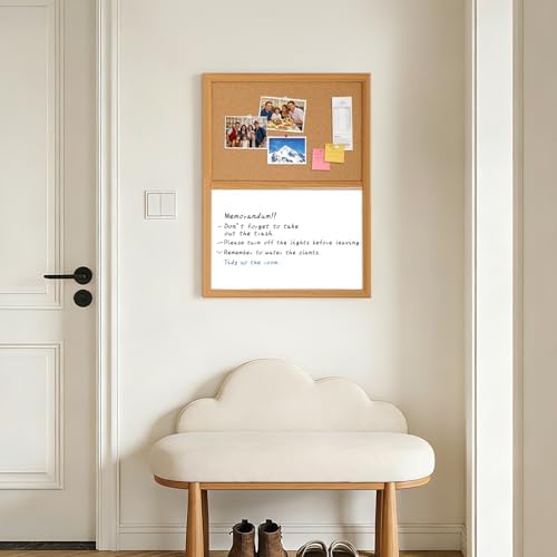 ARCOBIS Cork Board White Board Combo with MDF Wood Frame - Image 7