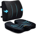 SAIREIDER Seat Cushion and Lumbar Support Pillow for Office Chair, Memory Foam Car Seat Cushions Back Support Pillows, Help Relieve Pain of Back, Lumbar, Tailbone and Sciatic Nerve（Black） by SAIREIDER
