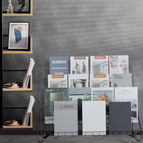 Gejoy 6 Tiered Book Display Rack Wire CD Display Rack Book SigningTabletop Magazine Countertop Holder Retail Literature Brochures Holder(Black) - Image 5