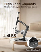 Portable Monitor Stand Desk Holder- Large Clamp Support up to 12.9 14.6 15.6 18.5 inch 360° Rotating Base Swivel for iPad Pro/Mini/Air/Surface Strong Bearing Weight Over 5.5lbs (Up to 17.3'') - Image 2