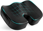 Luxury Seat Cushion, 4 Inch Extra Thick Memory Foam for Pressure Relief, Sciatica, Tailbone Pain & Back Pain Relief, Multi-Use for Bleachers, Car, Gaming, Office Chair (Black) by InnovatingHomeComfort