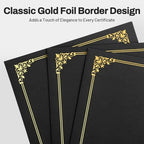 SUNEE Certificate Holders, 100 Packs Black Diploma Holders, Certificate Covers with Gold Foil Border for Letter Size 8.5 x 11 Certificate Paper, Cardstock, Award, Graduation, Documents - Image 2