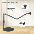 Magnetic Overhead Phone Mount for Desk, MagSafe-Compatible 17 in Long Arm iPhone Holder, 360° Swivel Stand for Video Recording, Filming, Live Streaming, Cooking, and DIY Crafts - Image 3