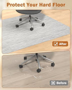 Blvornl Office Chair Mat for Hardwood Floor, 45"*53.1" Desk Computer Chair Mat for Hard Wood, Large Anti-Slip Hard Floor Protector Rolling Chair Mat, PVC Mat Desk Rug for Office and Home Silver Grey - Image 6