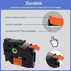GREENCYCLE Compatible for Brother P-Touch TZe-B51 TZ-B51 24mm 0.94 Laminated Label Tape Black on Fluorescent Orange for Ptouch PT-D600 P700 P710BT P900W P950NW Label Maker, 10 Pack - Image 4