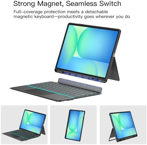 JUQITECH Magnetic Trackpad Keyboard Case for Samsung Galaxy Tab S10FE+ 13.1 - Image 5