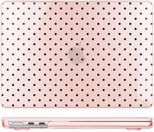 Case for 2026/2025/2024/2023 MacBook Air 15-inch Laptop Release M5 A3448 /M4 A3241 /M3 A3114 /M2 A2941, Stylish Protective Hard Shell Cover for MacBook Air 15.3 inch, Pink & Black Polka Dots - Image 4