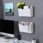 PAG-Mass Wall File Holder Wall Mounted Wood Hanging File Organizer for Office, 2 Pockets, White - Image 6