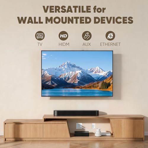 in Wall Cable Management Kit with Brush Wall Plate TV Cable Hider Wall Kit-UL Listed, 9.8FT Cord, Recessed AC Outlets Box with USB+USBC Port for Wall-Mounted TV and Home Theater - Image 5