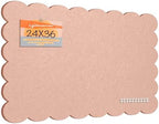 Scalloped Bulletin Board 36x24 inches, Decorative Felt Pin Board for Wall by Lightomorrow