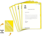 Yellow Vinyl Folders, Heavy Duty Plastic Folders with Clear Front Pocket, Doctor Stuff, Letter Size L-Type Document Holder for Home, Office and Medical, Pack of 100 - Image 2