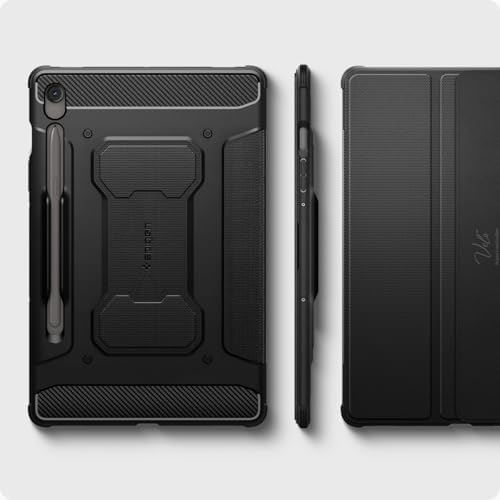 Spigen for Galaxy Tab S10 FE Case (2025), Galaxy Tab S9 Case (2023), Rugged Armor Pro Protective Tri-Fold Cover and S Pen Holder, 10.9 inch, Black - Image 7