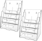 MaxGear 4 Tier Brochure Holder, 8.5 x 11, Removable Divider, 2 Pack by MaxGear