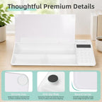 16"x7" Glass Desktop Whiteboard with Calculator, White - Image 7