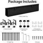 35.4-Inch Under Desk Cable Management Tray, No-Drill Clamp-On - Image 2
