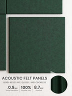 Bumusty 48"x 36" Large Felt Bulletin Board Tiles, Pine Green - Image 3