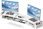 AUPSEN Dual Monitor Stand Riser with 2 Pen Holders, Desk Organizer, White by AUPSEN