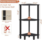 YUFAM 3-Tier Corner Shelf, Black - Image 3