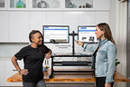 Rocelco 37.5" Deluxe Height Adjustable Standing Desk Converter - Quick Sit Stand Up Dual Monitor Riser - Gas Spring Assist Computer Workstation - Large Retractable Keyboard Tray - Black (R DADRB) - Image 6