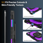 Case for iPad (A16) 11th/10th Generation 11/10.9 Inch 2025/2022, Ubearkk for iPad a16 case with Screen Protector, 360 Degree Rotating Stand Shoulder Strap Pencil Holder,Black Purple - Image 3