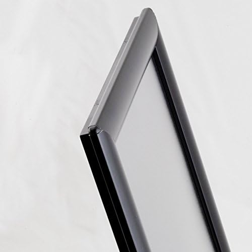M&T Displays Opti Snap Poster Frame 8.5x11 Inch Black 1" Aluminum Profile Front Loading Wall Mounting Photo Picture Document Certificate Sign Holder Mitered Corner Anti Glare Cover (4 pack) - Image 2