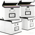 File Organizer Box with Lids, Collapsible File Folder Organizer by Huolewa