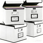 File Organizer Box with Lids, Collapsible File Folder Organizer by Huolewa