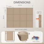 MaxGear Felt Bulletin Board 48" x 36", Tan Felt Wall Tiles Wall Decor - Image 2