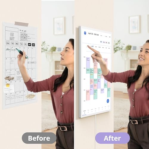 Digital Calendar 32 Inch Touch Screen, Electronic Wall & Desk Calendar Chore Chart for Monthly/Weekly Family Planner and Rewards, 1080P Interactive Display Smart Calendar for Home Organization - White - Image 6