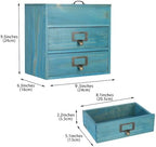 Small Wooden Drawers Wooden Box with Drawer Blue - Image 3