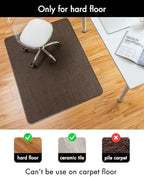 BARoyal Office Chair Mat for Hardwood Floor Under Desk Computer Rolling Chair Mat for Wood/Tile Floor Non-Slip Heavy Duty Desk Rug PVC Plastic Hard Floor Protector 48" x 60"(Coffee) - Image 3