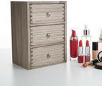 DDYURI Wood Tabletop Storage Cabinet Organization Box Caddy with 3 Drawers for Office Supplies Desktop Dresser Organizer Dark Brown - Image 6