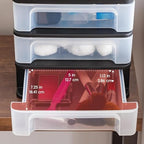IRIS USA 4-Pack, 3-Drawer Small Plastic Stacking Desktop Organizer, Black - Image 4