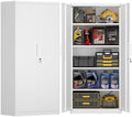 72" H Metal Garage Storage Cabinet with 2 Doors and 4 Shelves, White Steel Locking File Cabinet, Metal Storage Cabinets for Office, Home, Garage, Gym, School by FATIGOSstoragecabinet