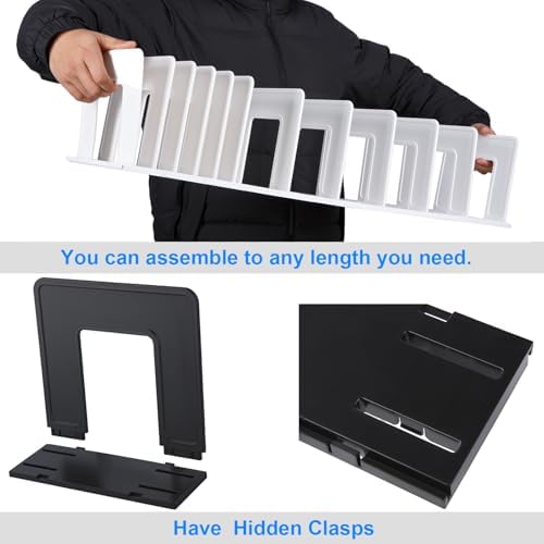 Adjustable Vertical File Sorter Sturdy Plastic Expandable Upright File Holder, Desktop Binder Organizer, School Office File Organizer Bookshelf Divider, Assemble Easily Endlessly, Purple - Image 6