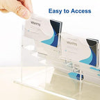 Vevitts Business Acrylic Card Holder Display for Desk, 12 Slots 4 Tiers Multiple-Clear Acrylic Business Card Stand Set, Holds Approximately 600 Cards - Image 5