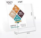 NIUBEE Acrylic Sign Holder 8.5 x 11 Vertical L-Shape Flyer Stand 6 Pack - Image 3