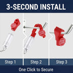 DTGN 200Pcs 6mm Magnetic Peg Hook Locks ABS Plastic, Red - Image 5