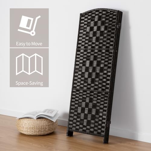 HALLYBEE Short Room Divider, Small Folding Privacy Screens,3 Panel Black - Image 5